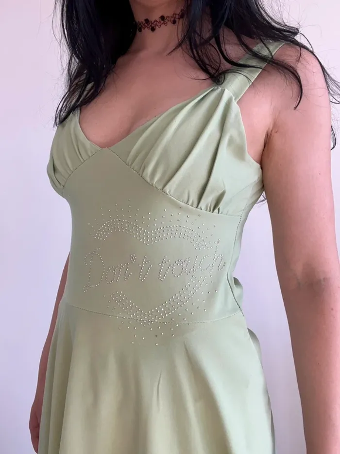 Top vintage années 2000 vert à volants taille M 🍐 - photo numéro 3