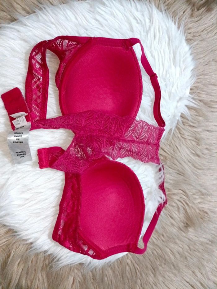 Soutien-gorge Bonzini 90B – Rose fuchsia dentelle - photo numéro 5