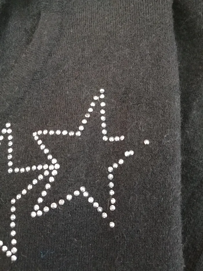 Robe pull noire à strass avec numéro 89 / estelle / (M-L) - photo numéro 4