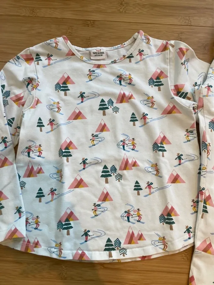 6 ans - Pyjama 2 pièces - coton doux thème du ski - comme neuf - photo numéro 2