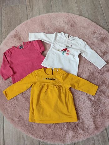 Lot 3 t-shirts manches longues 9 mois