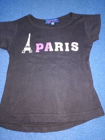 Tee-shirt manches courtes noir fille 3ans