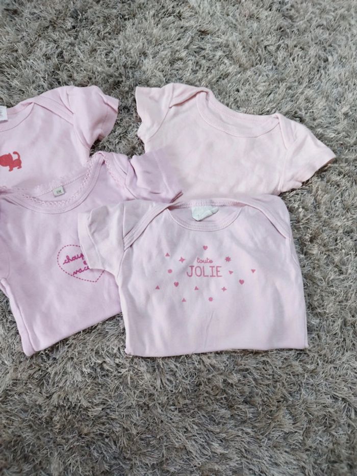 Lot de 4 body manches courtes bébé fille été 6 mois - photo numéro 2