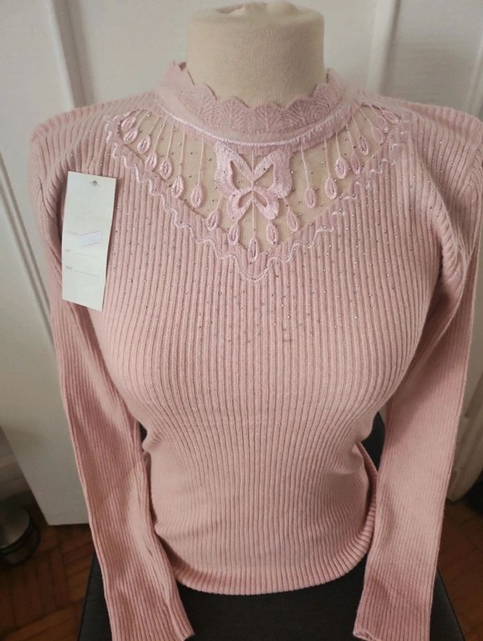 Pull col cheminé coton