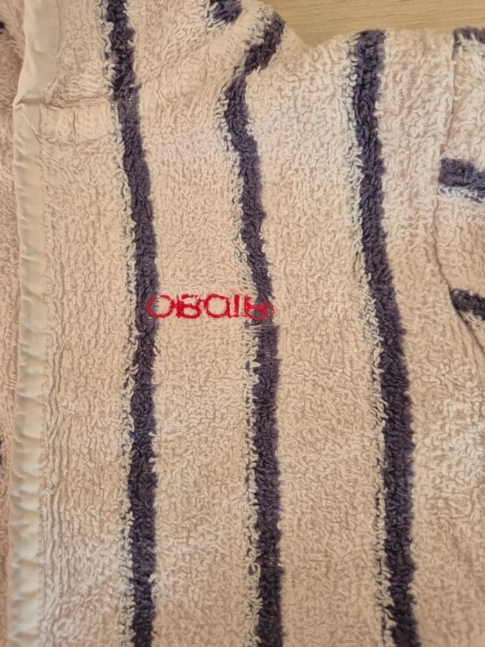 Peignoir rayé blanc et bleu 18 mois obaibi - photo numéro 3