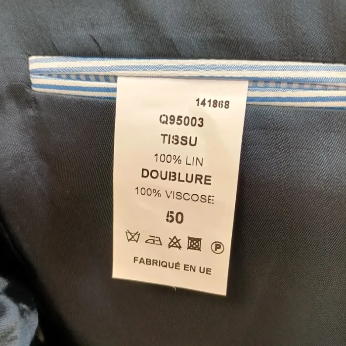 Veste à carreaux en lin Collection Premium - Taille 50 A490 - photo numéro 16
