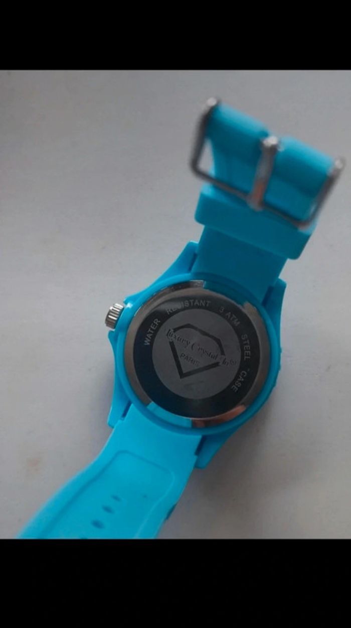 Montre bracelet silicone bleu Luxury crystal - photo numéro 3