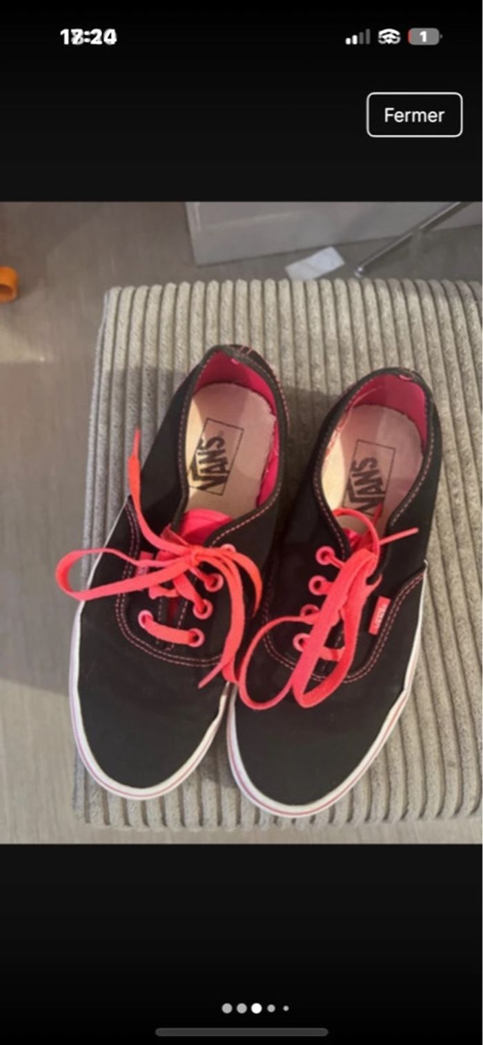 Vans pop rose fluo noir taille 39 - photo numéro 5