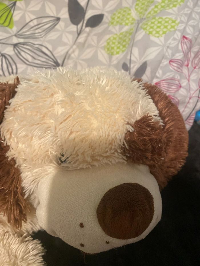 Chien en peluche, marron et beige/café au lait - photo numéro 3