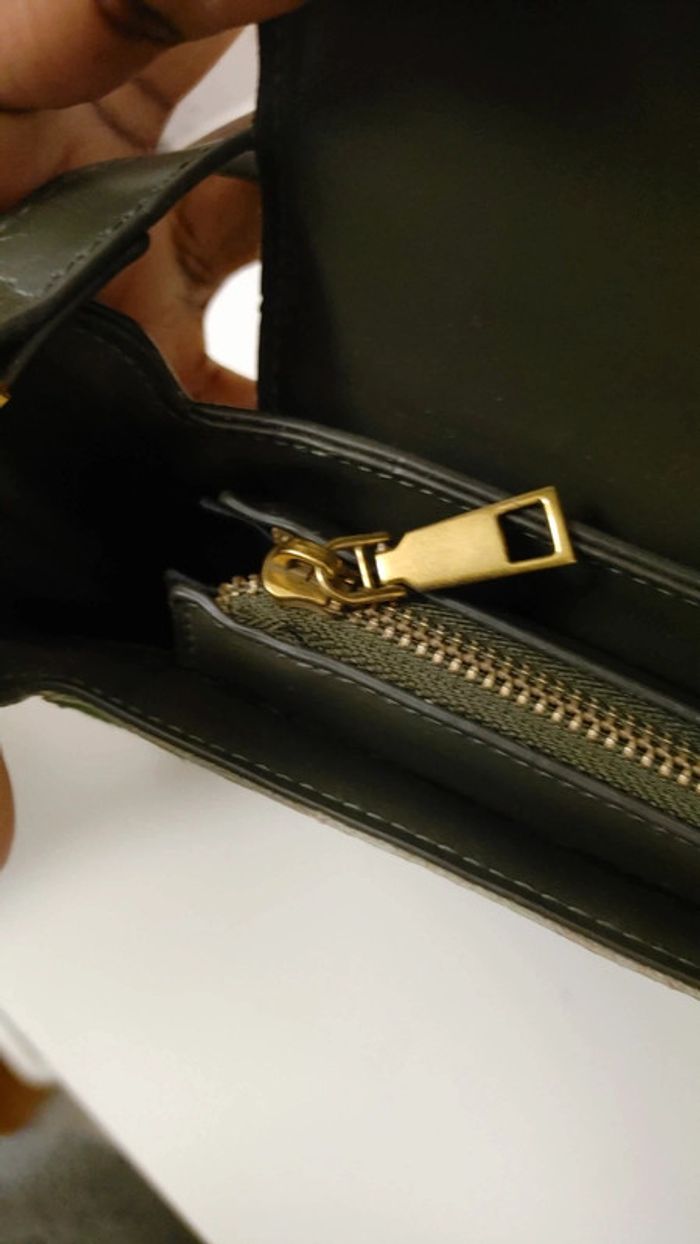 Sac en cuir véritable porté épaule crin de cheval vert jaune - photo numéro 15