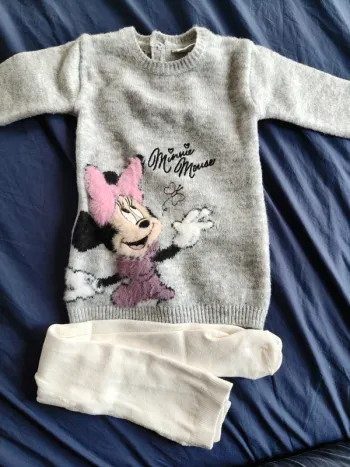 Robe chaude fille Primark gris Minnie 68 cm