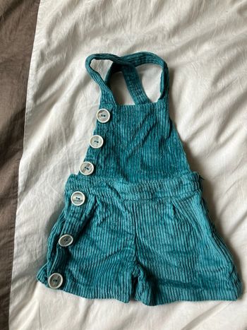 Salopette short fille en velours 4 ans
