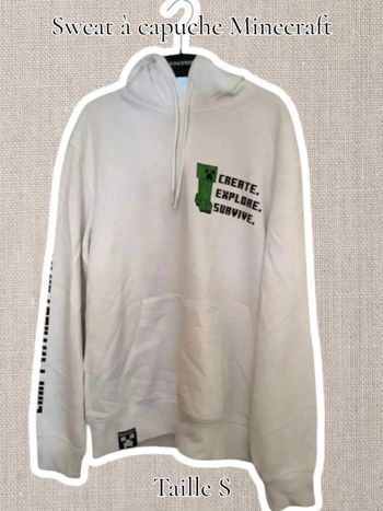 Sweat à capuche Minecraft - de chez celio - Taille S - Neuf