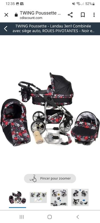 Vend combinaison poussettes