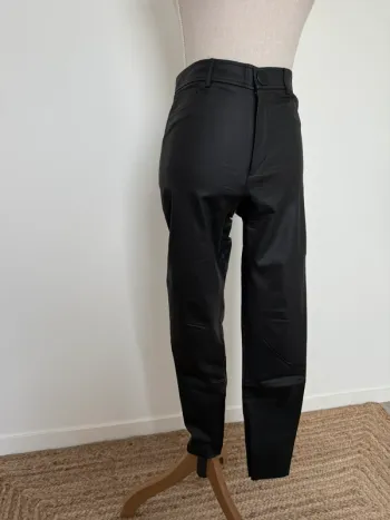 Pantalon legging zara noir enduit long pantaloni pantalones Vloeiende Calças cuir skinny donna woman