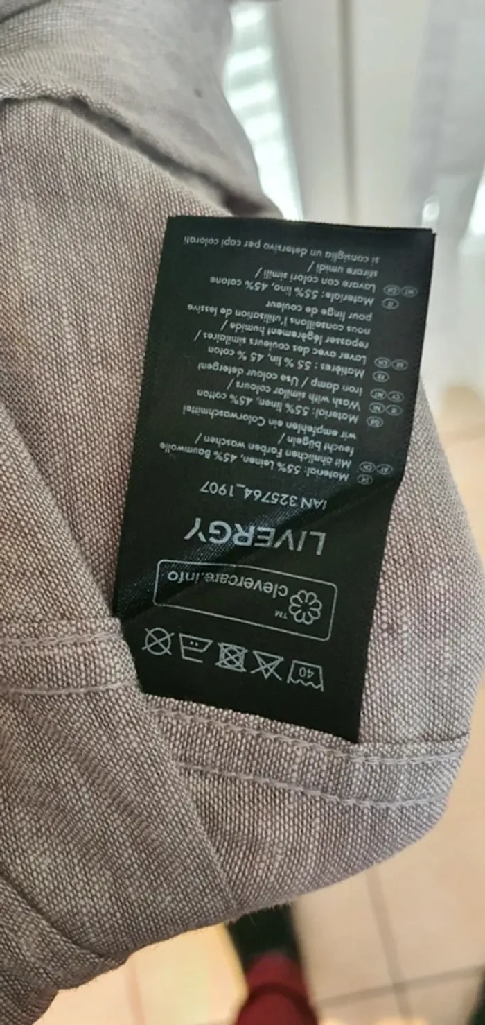 Chemise homme lin et coton livergy 41/42 - photo numéro 7