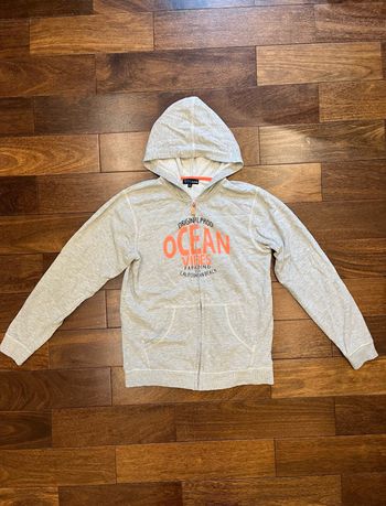sweat a capuche zippé gris 14 ans