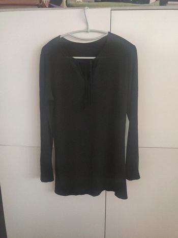 Tee shirt long tunique noir M
