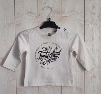 Tee shirt manche longue blanc timberland taille 2 ans 86 cm petites taches