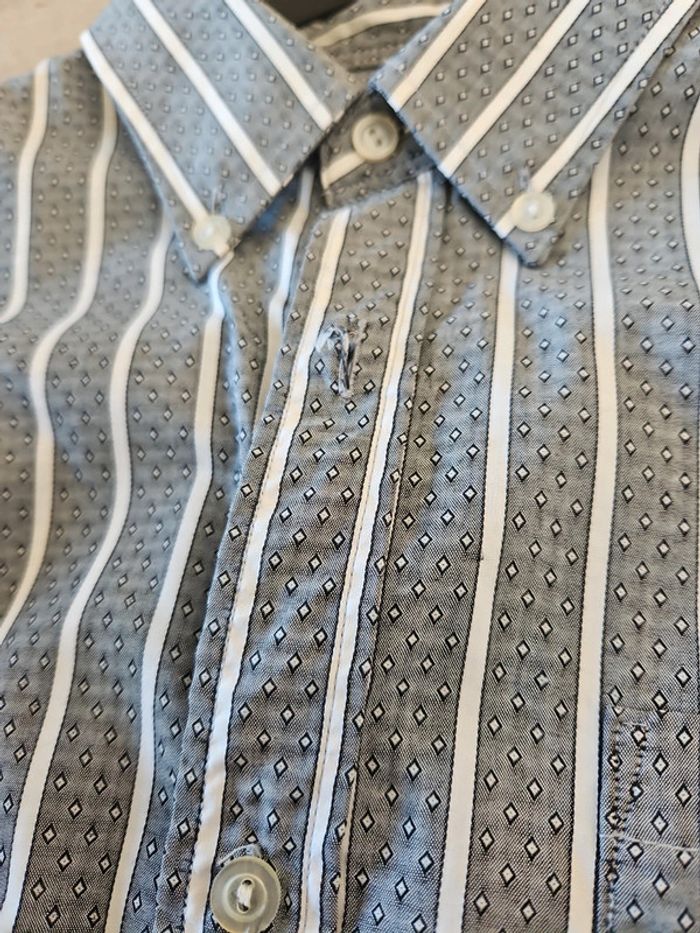 Chemise à manches longues pour homme grise à dessin blanc, Tacot Bleu, XL - photo numéro 11