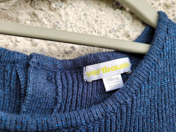 12 ans, Vertbaudet, magnifique robe bleu nuit pailletée - photo numéro 5