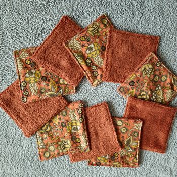 10 lingettes lavables 12x12 cm 