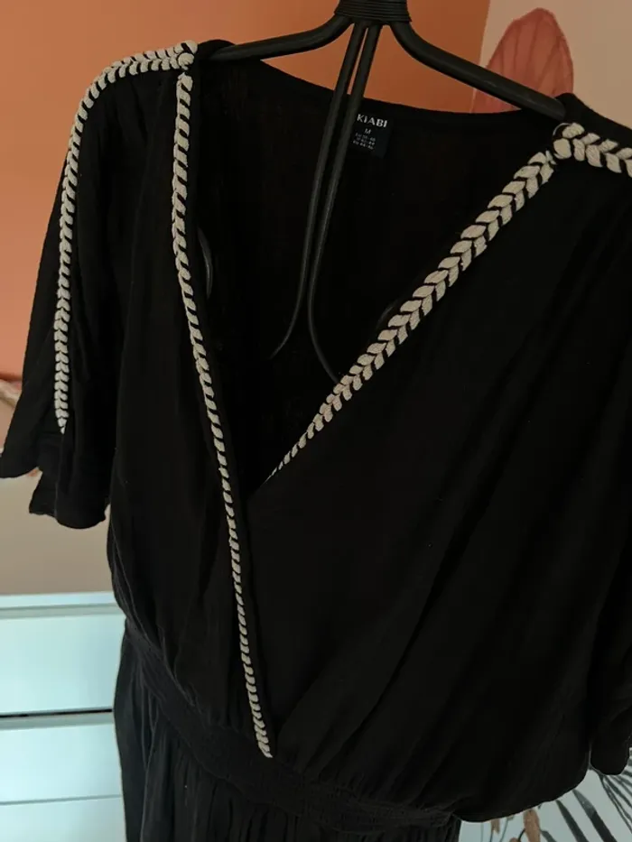 Robe longue noir en gaze de coton Kiabi - photo numéro 4