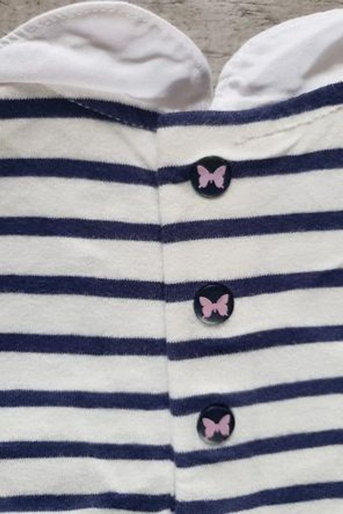 Body fille Zafleur Blanc et bleu 6 mois Sergent Major neuf - photo numéro 4