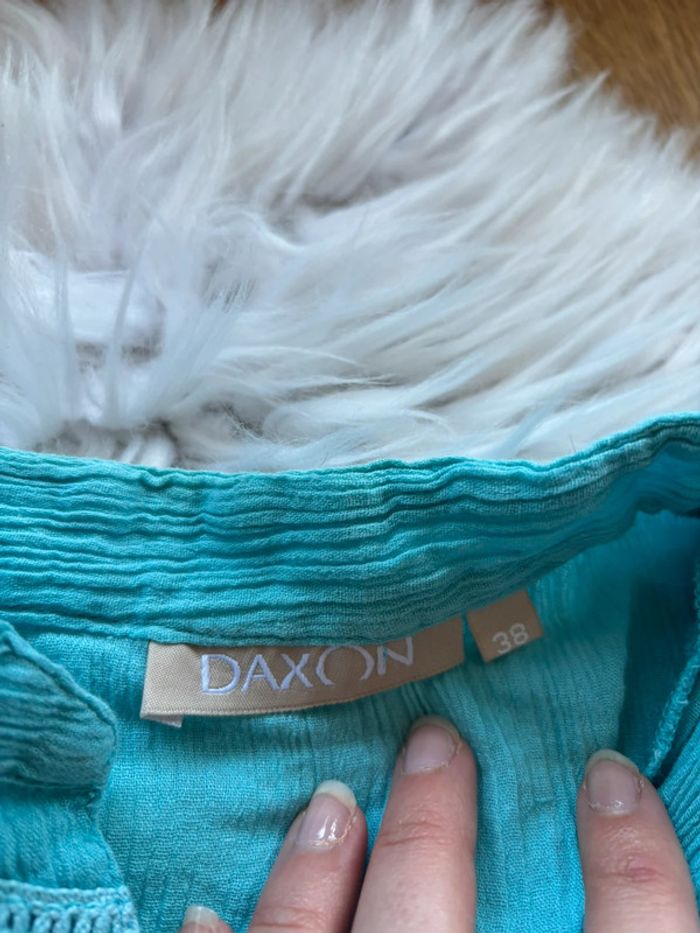 Chemisier / chemise daxon bleu clair bouton manches courtes vintage 2000s taille M-38 - photo numéro 3