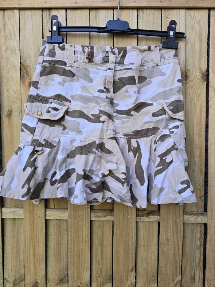 Jupe cargo taille basse camouflage army 🍒y2k vintage🍒taille 36 - photo numéro 4