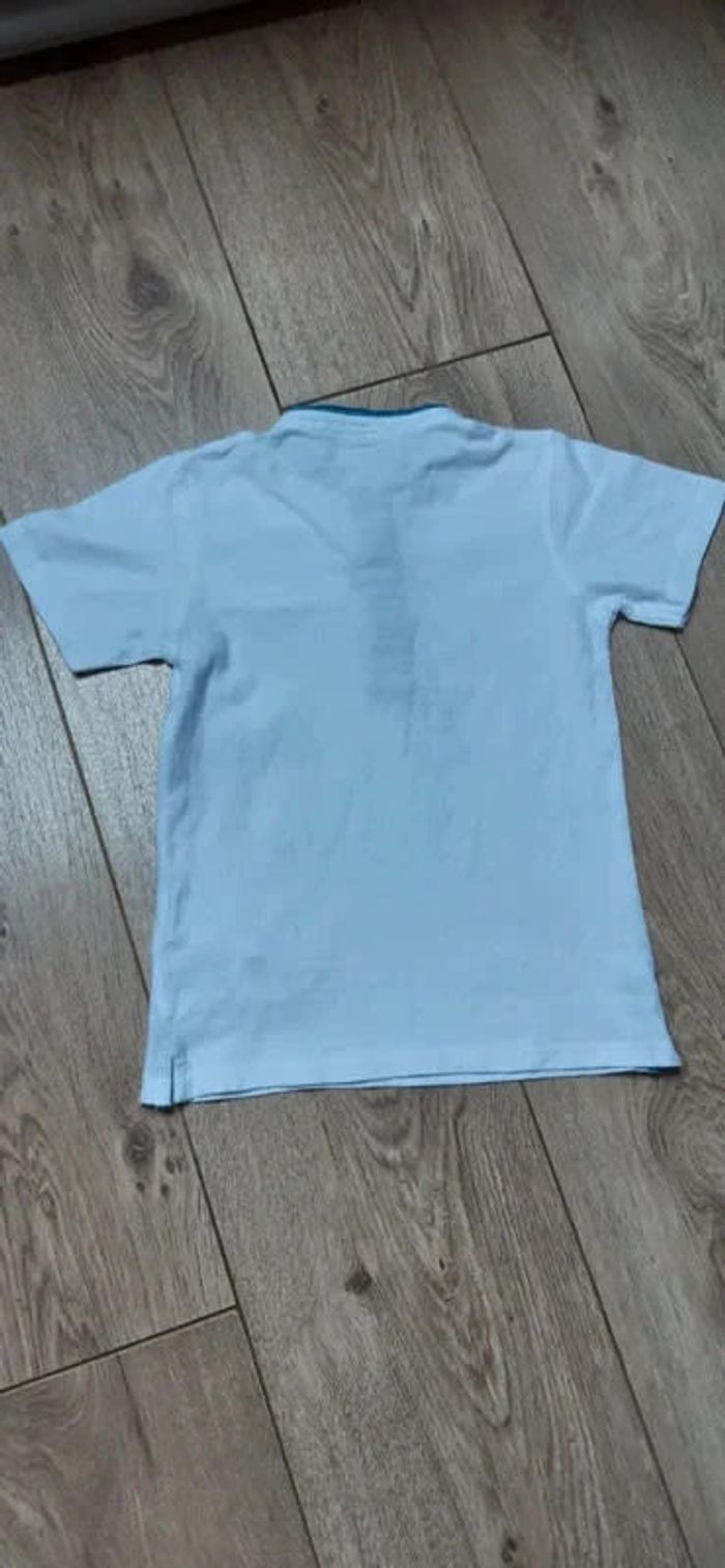 Tee-shirt MC gémo blanc "toujours chic comme papa" 4 ans en très bon état - photo numéro 4