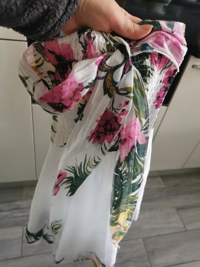 Robe blanche bord inégal - photo numéro 2