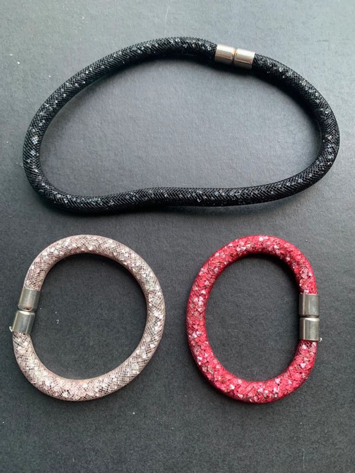 Lot de 3 bracelets avec cristaux