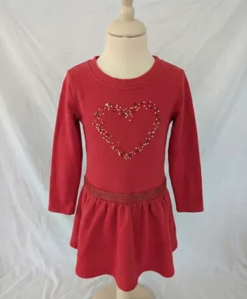Robe rouge Cœur Inextenso - 6 ans (Tachée feutre / Idéal activités 🎨)
