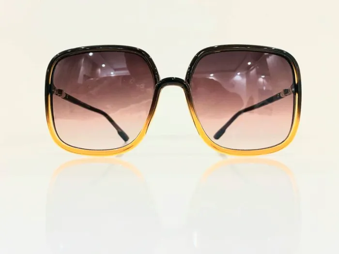 Lunette de soleil femme carrée marron dégradés uvprotection catégorie 3 - photo numéro 2