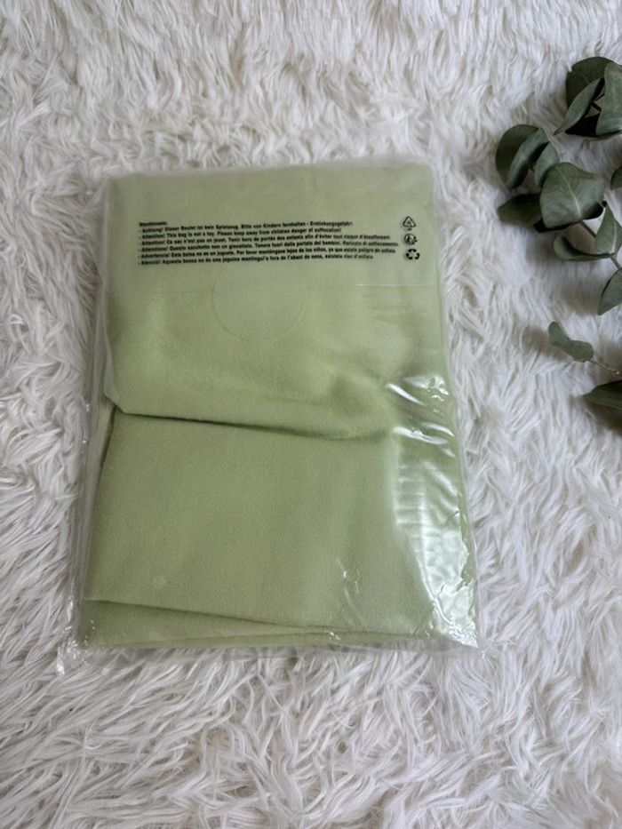 Paire de taies d’oreiller verte en flanelle Biberna taille 60x40 cm - photo numéro 2