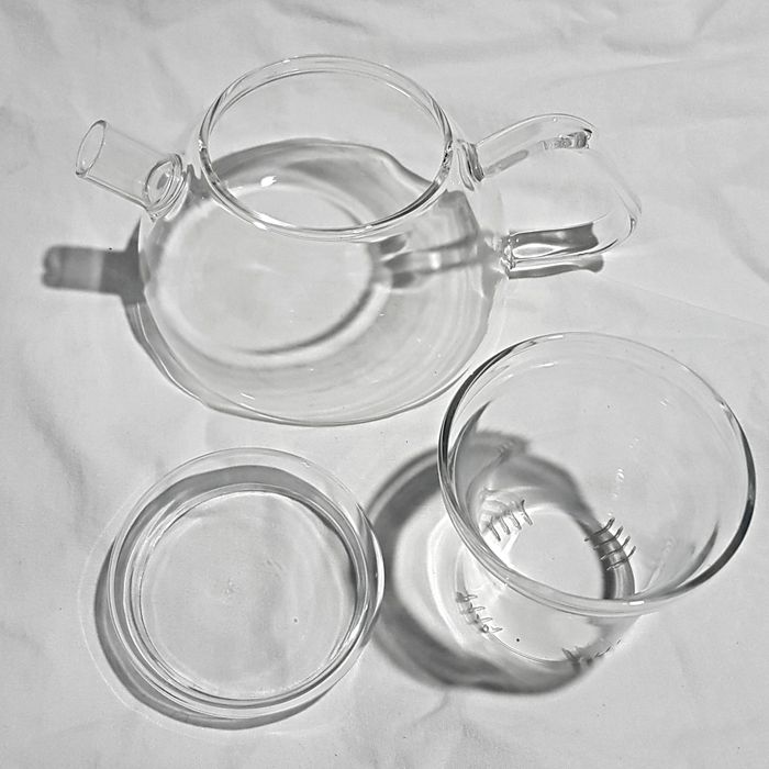 Théière en verre, infuseur, couvercle - photo numéro 4