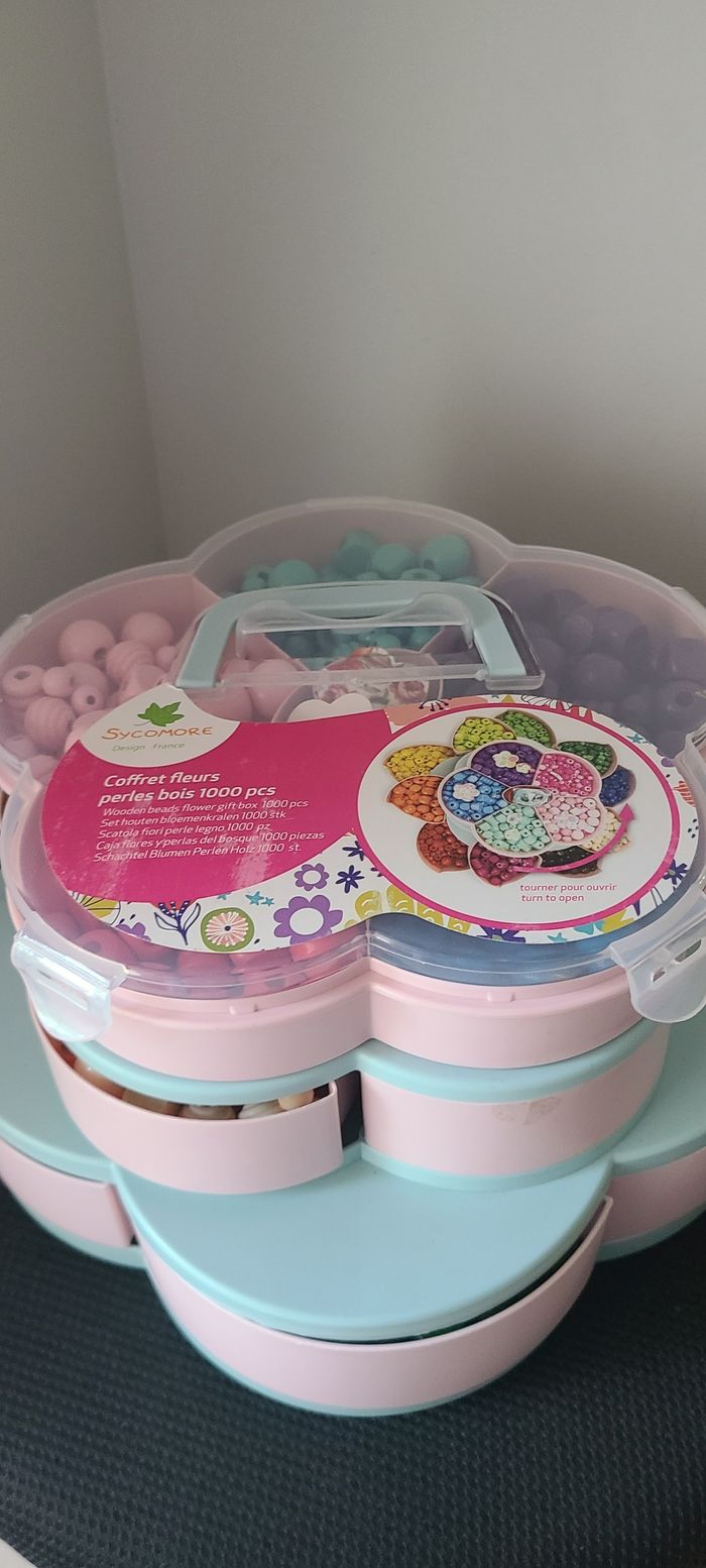 Coffret fleurs de perle en bois - photo numéro 3