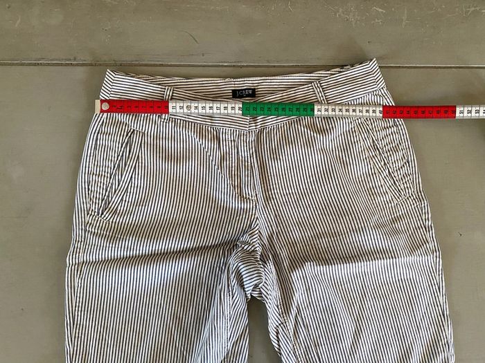 Short Bermuda J.Crew blanc et bleu marine à rayures taille 2 - photo numéro 12