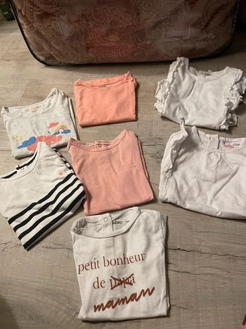 Lot de 7 tee-shirts manches courtes 18 mois.