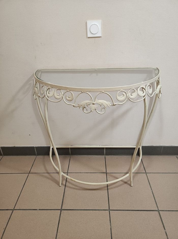 Console demi lune fer forgé