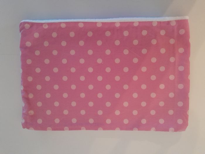 Tour de coup snood polaire blanc et rose à pois 6-10ans