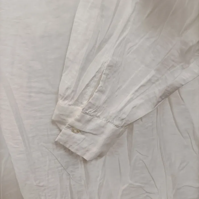 Blouse blanche à volants et smocks col rond – viscose – taille L A1010 - photo numéro 12