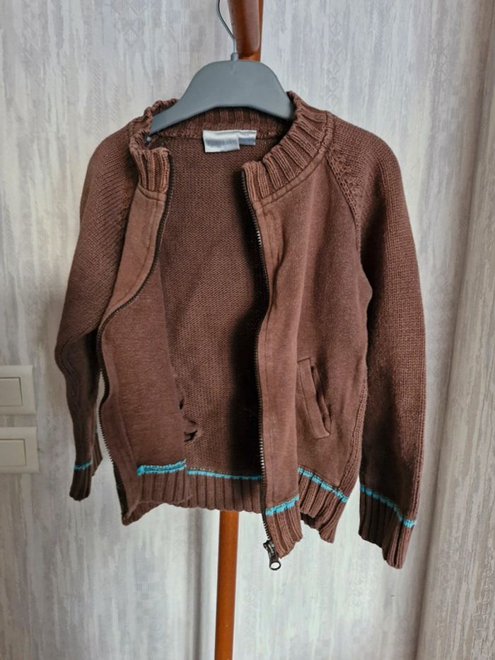 Gilet zippé enfant garçon 4 ans Kiabi Coton - photo numéro 2