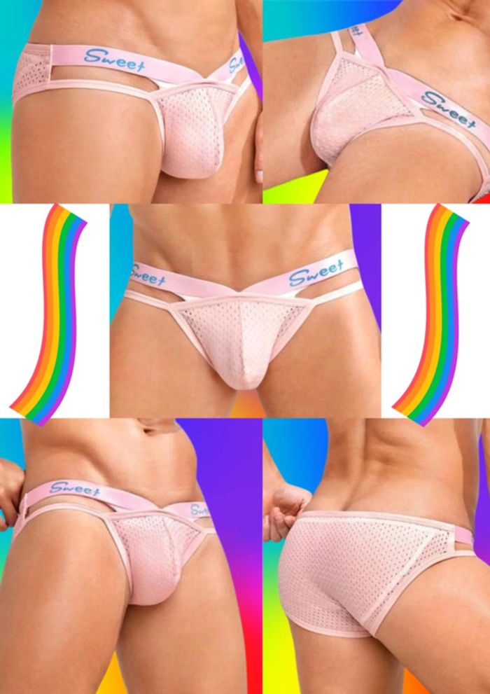 Slip Sexy Taille Basse Respirant Rose