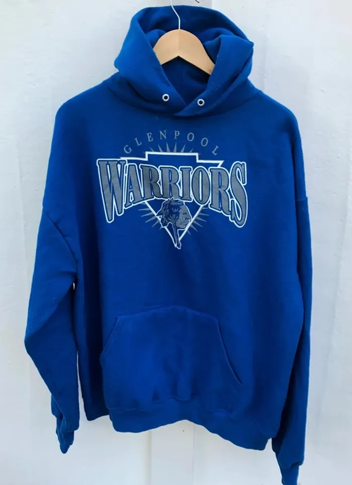 Jerzees Varsity Hoodie blue Glenpool Warriors USA Mens XL