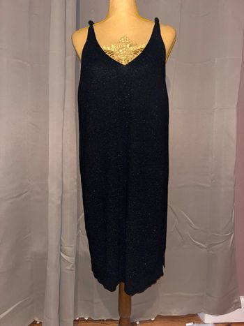 Robe pull bretelle noire brillante gémo XL