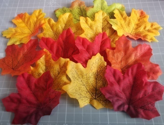 Lot de 14 x feuilles automnales artificielles (tissu synthétique). - photo numéro 5