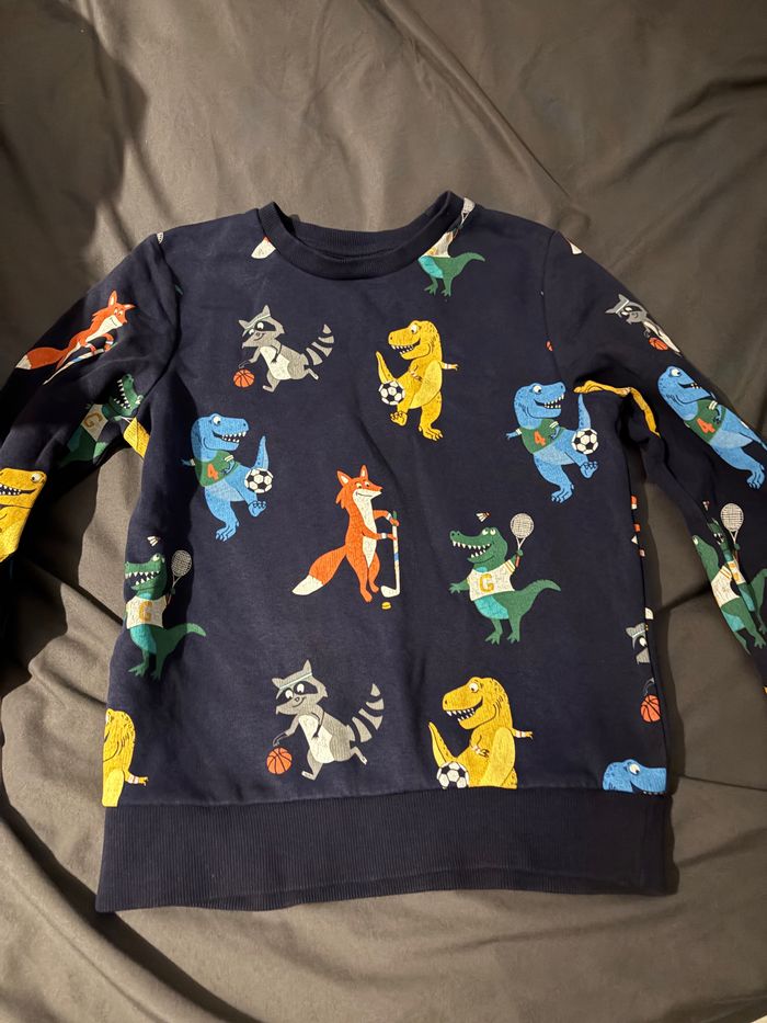Sweat col rond avec dinosaures 8 ans 128 cm - photo numéro 2