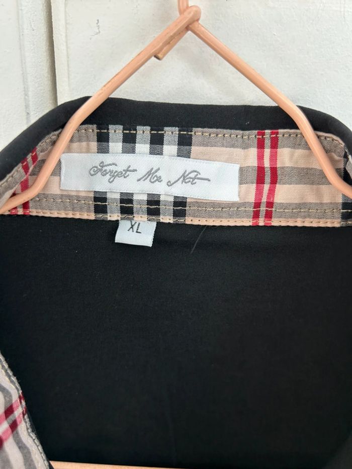 Chemise cintrée noir avec carreaux marron - Forget me not - photo numéro 4